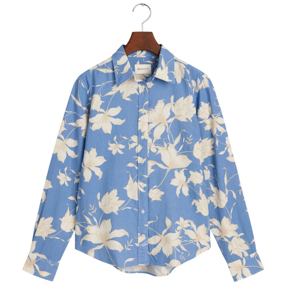 Gant Regular Fit Floral Print Linen Shirt